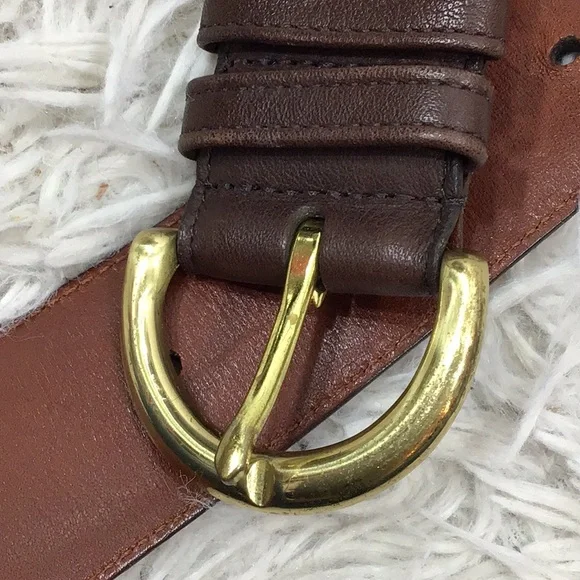 Coach Vintage Brown Leather Belt 8500 L Solid Brass Buckle Handcrafted - Picture 4 of 10